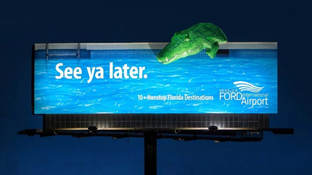 3d billboard inflatable crocodile