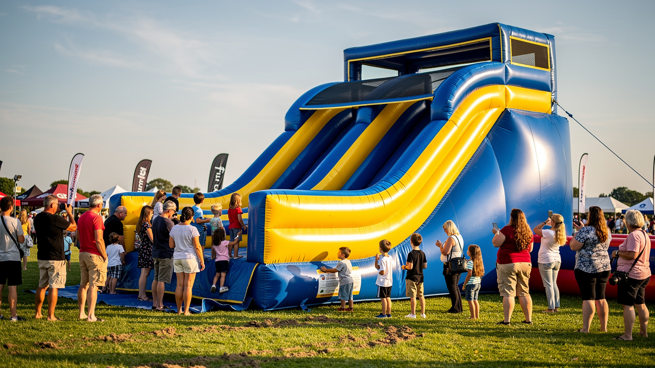 commercial inflatable slides brand activation outdoor event